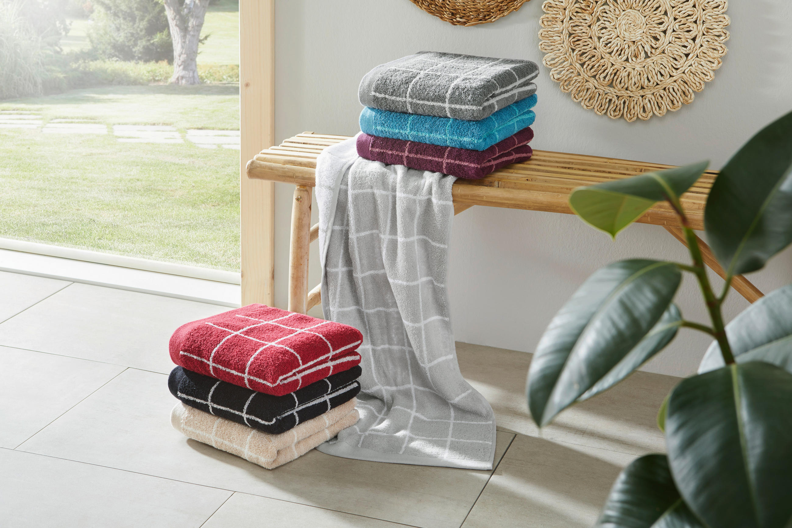 HANDTUCHSET Schwarz, Silberfarben  - Silberfarben/Schwarz, Natur, Textil (50/100cm) - Bio:Vio
