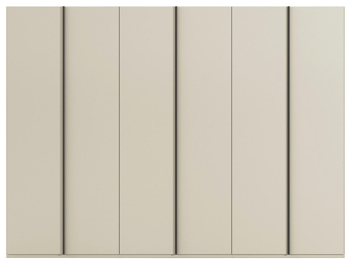 DREHTÜRENSCHRANK 301/235/61 cm,  in Champagner, 6-türig  - Champagner/Graphitfarben, Basics, Holzwerkstoff/Metall (301/235/61cm) - Novel