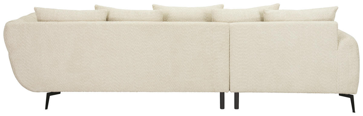 ECKSOFA Naturfarben Bouclé Zierkissen, Rückenkissen, Rücken echt  - Schwarz/Naturfarben, MODERN, Textil/Metall (217/318cm) - Carryhome