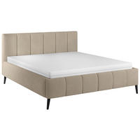 POLSTERBETT 160/200 cm  in Beige  - Beige/Schwarz, Trend, Holz/Textil (160/200cm) - home24