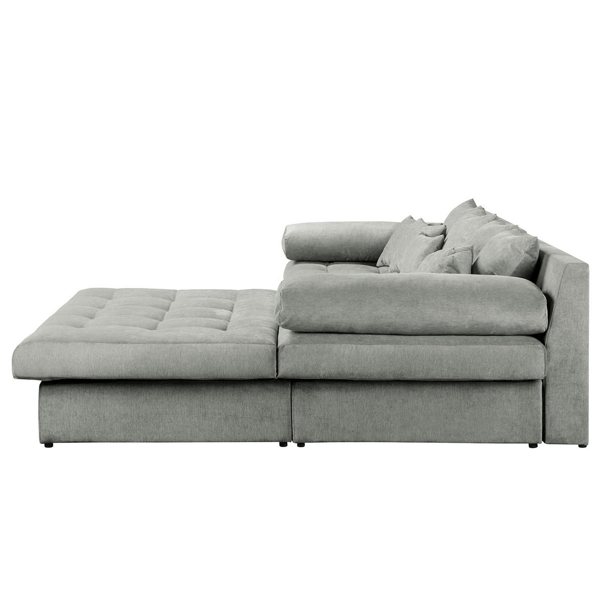 ECKSOFA Naomi Grau Mikrofaser Rückenkissen  - Schwarz/Grau, Design, Kunststoff/Textil (284/243cm) - P & B