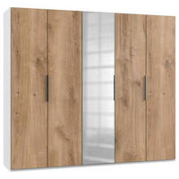 DREHTÜRENSCHRANK in Weiss, Eichefarben  - Chromfarben/Weiss, Modern, Holzwerkstoff (250/216/58cm) - MID.YOU