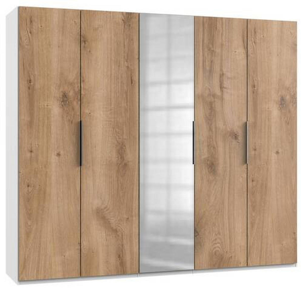 DREHTÜRENSCHRANK in Weiss, Eichefarben  - Chromfarben/Weiss, Modern, Holzwerkstoff (250/216/58cm) - MID.YOU