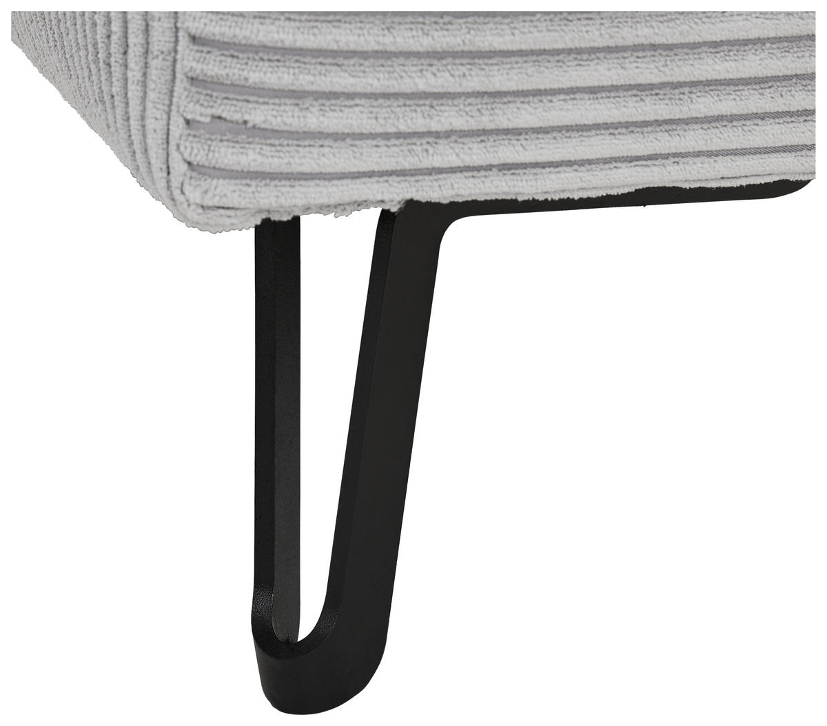 ECKSOFA in Cord Hellgrau  - Hellgrau/Schwarz, Konventionell, Textil/Metall (250/185cm) - Carryhome