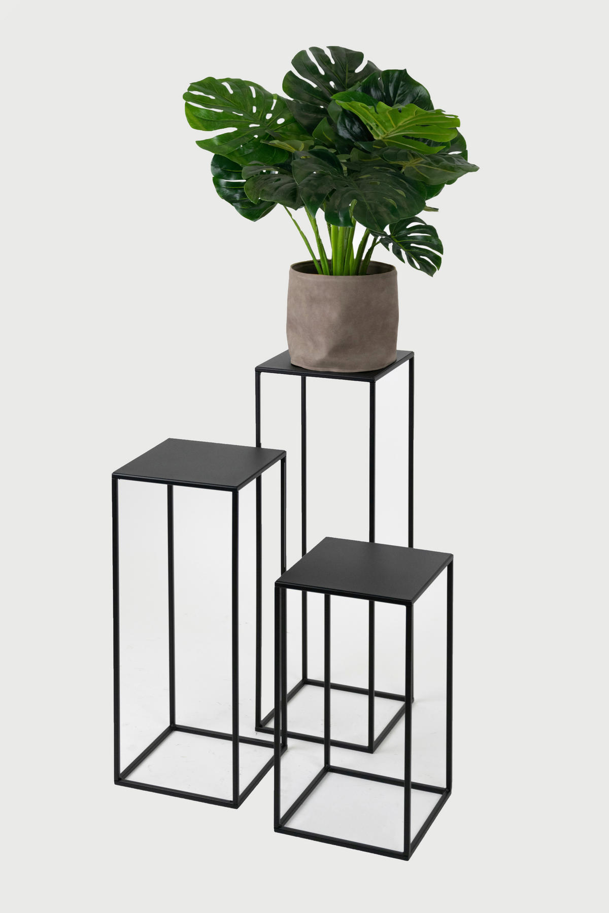 BLUMENSTÄNDER in Metall  - Schwarz, Basics, Metall (25/47/25cm)