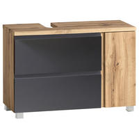 WASCHBECKENUNTERSCHRANK 85/56/35 cm  - Eiche Wotan/Grau, Modern, Holzwerkstoff (85/56/35cm) - Held