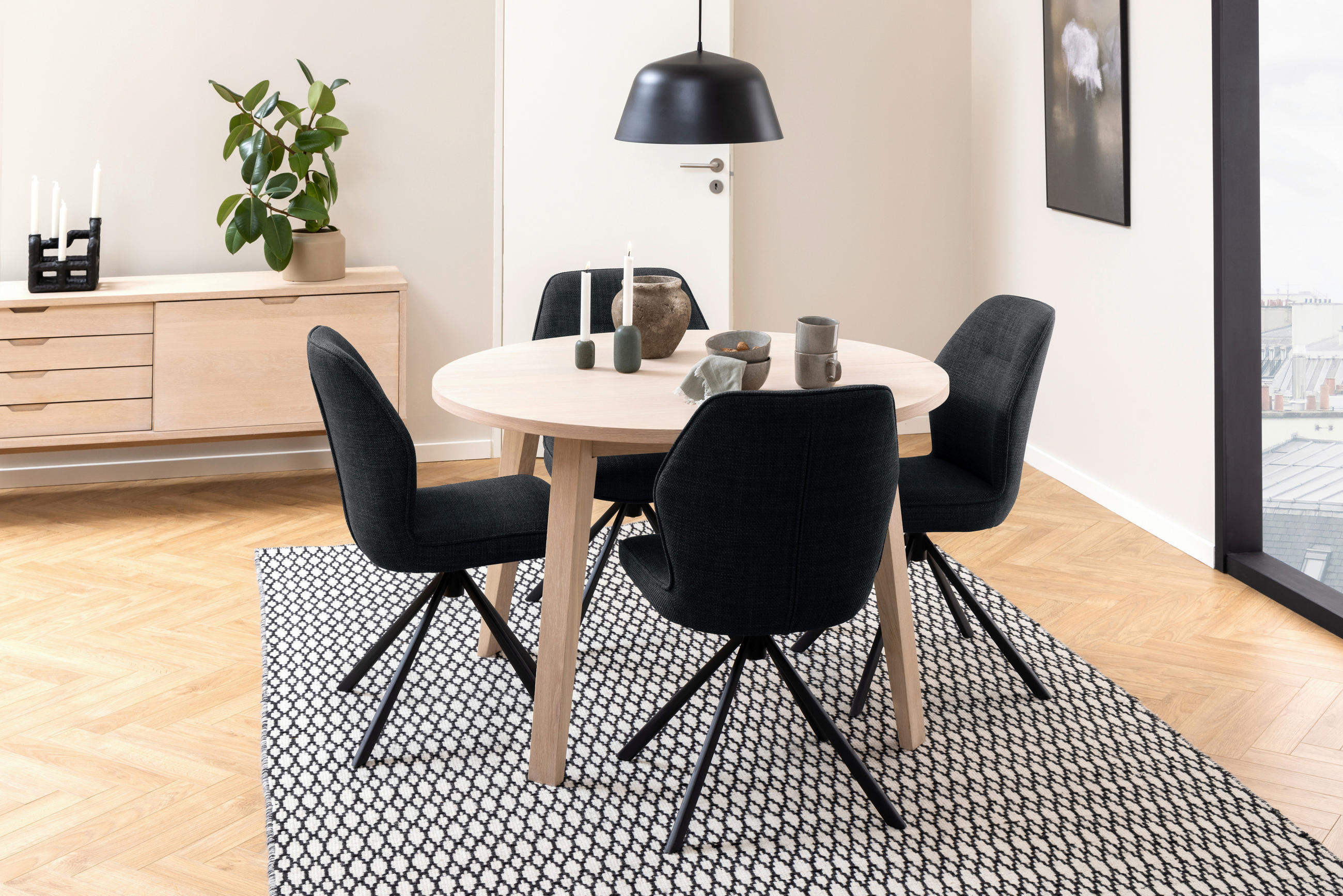 STUHL Vliesstoff Dunkelgrau  - Dunkelgrau/Schwarz, Design, Textil/Metall (51/90/62cm) - MID.YOU