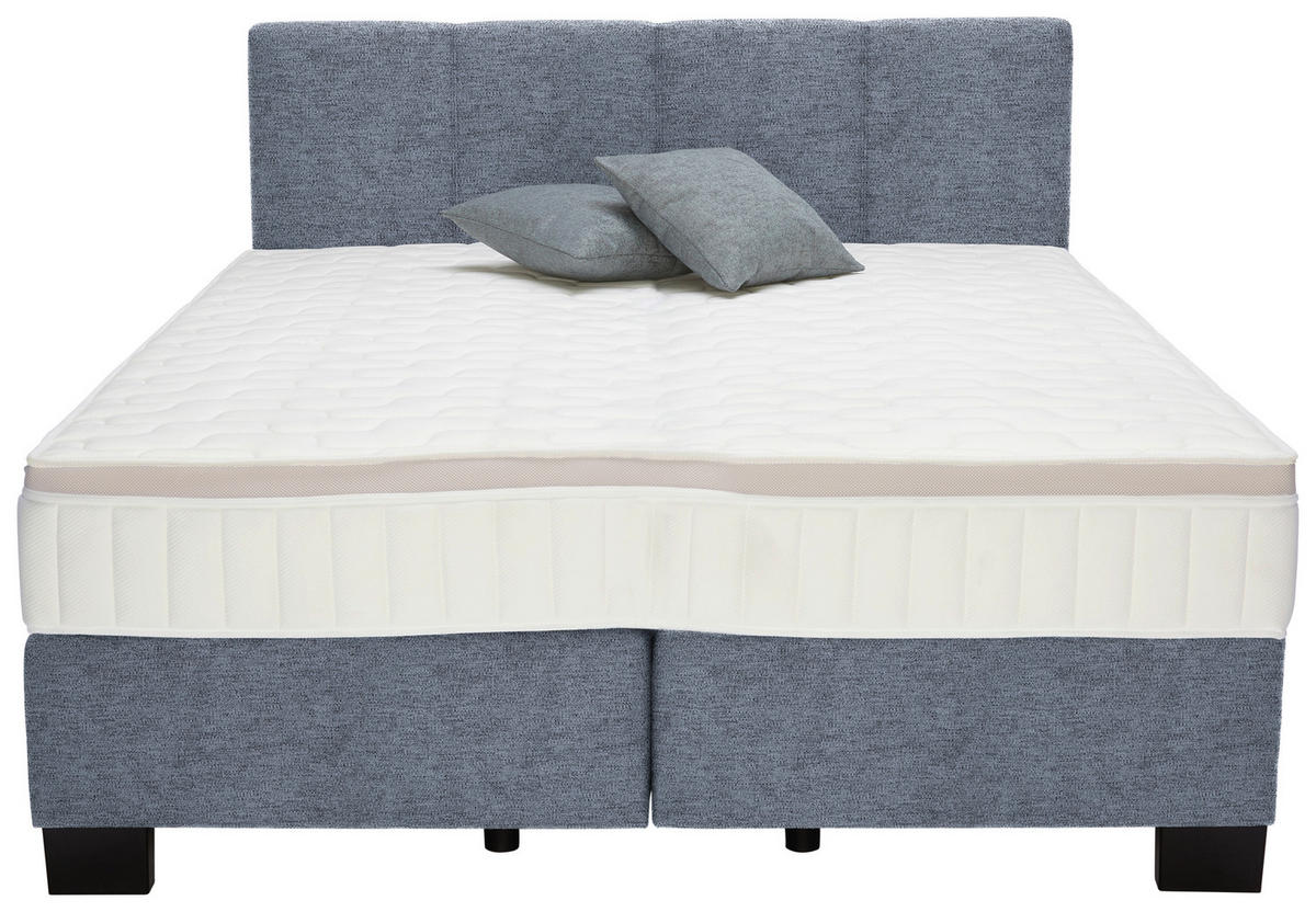 BOXSPRINGBETT 180/200 cm  in Blau  - Blau/Schwarz, Design, Kunststoff/Textil (180/200cm) - Hom`in