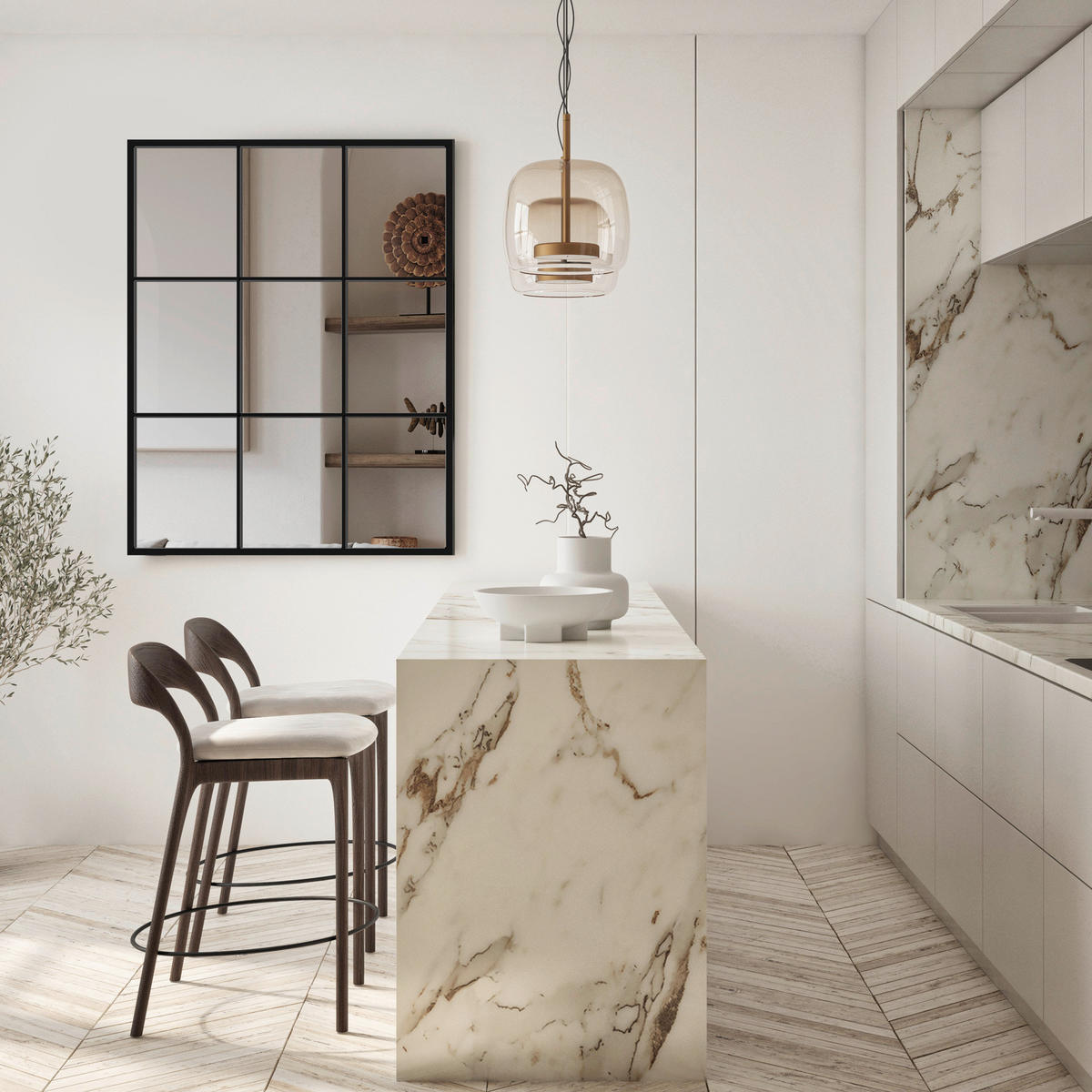 DEKOSPIEGEL  69/95 cm   in rechteckig  - Schwarz, Basics, Glas/Holz (69/95cm)