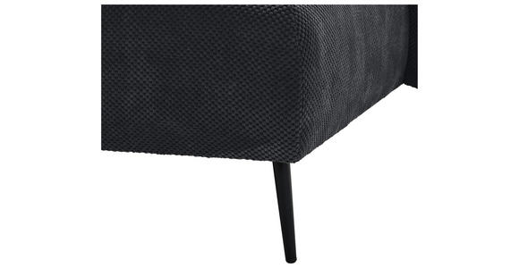 ECKSOFA Schwarz Chenille  - Schwarz, KONVENTIONELL, Textil/Metall (255/164cm) - Carryhome