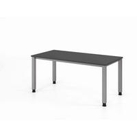 SCHREIBTISCH 160/80/68,5-81 cm Graphitfarben, Silberfarben  - Silberfarben/Graphitfarben, Basics, Holzwerkstoff/Metall (160/80/68,5-81cm) - Venda