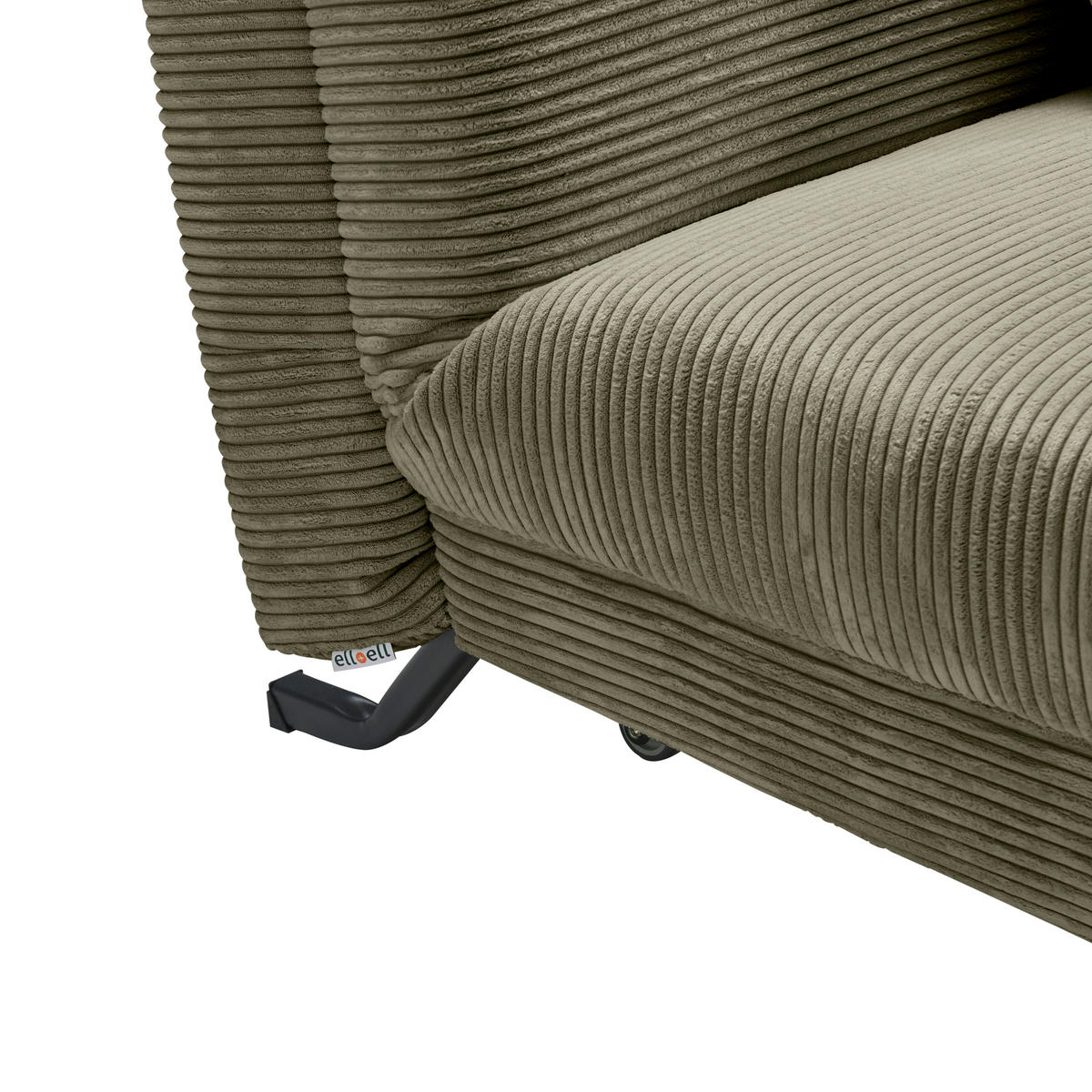 SCHLAFSOFA Cord Grün  - Schwarz/Grün, Design, Textil/Metall (145/85/100cm) - Carryhome