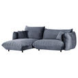 ECKSOFA in Plüsch Petrol  - Petrol/Schwarz, KONVENTIONELL, Kunststoff/Textil (170/270cm) - Carryhome