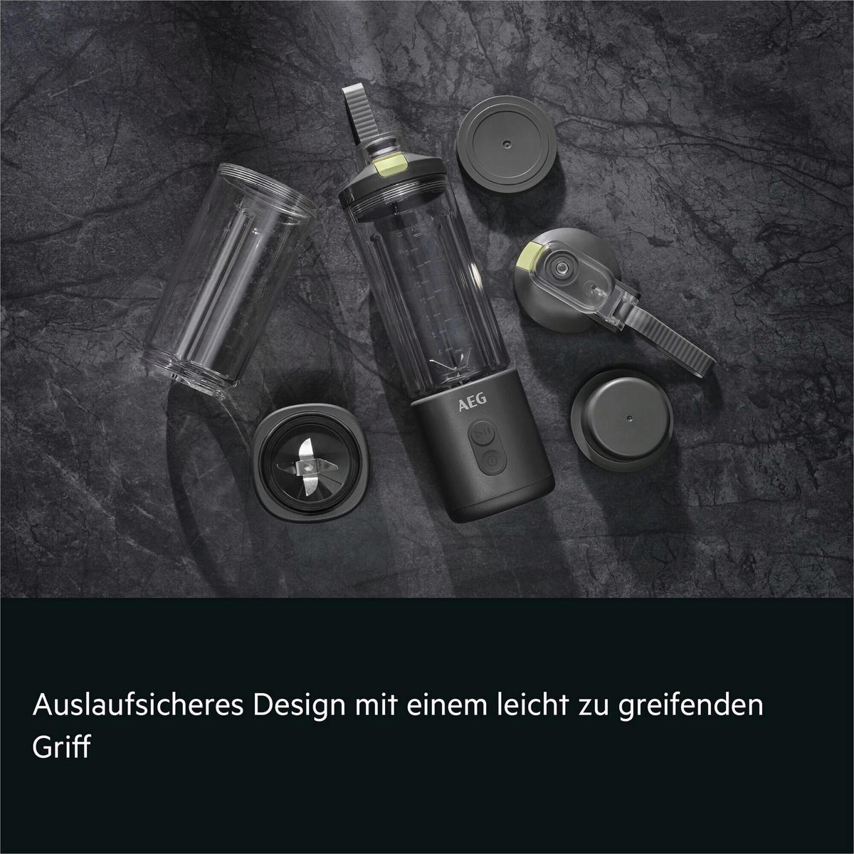 SMOOTHIE MAKER  - Schwarz, Basics, Glas/Kunststoff (10,5/29,4/8,5cm) - AEG