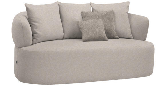 2-SITZER-SOFA in Plüsch Greige  - Greige/Graubraun, MODERN, Kunststoff/Textil (177/86/105cm) - Hom`in