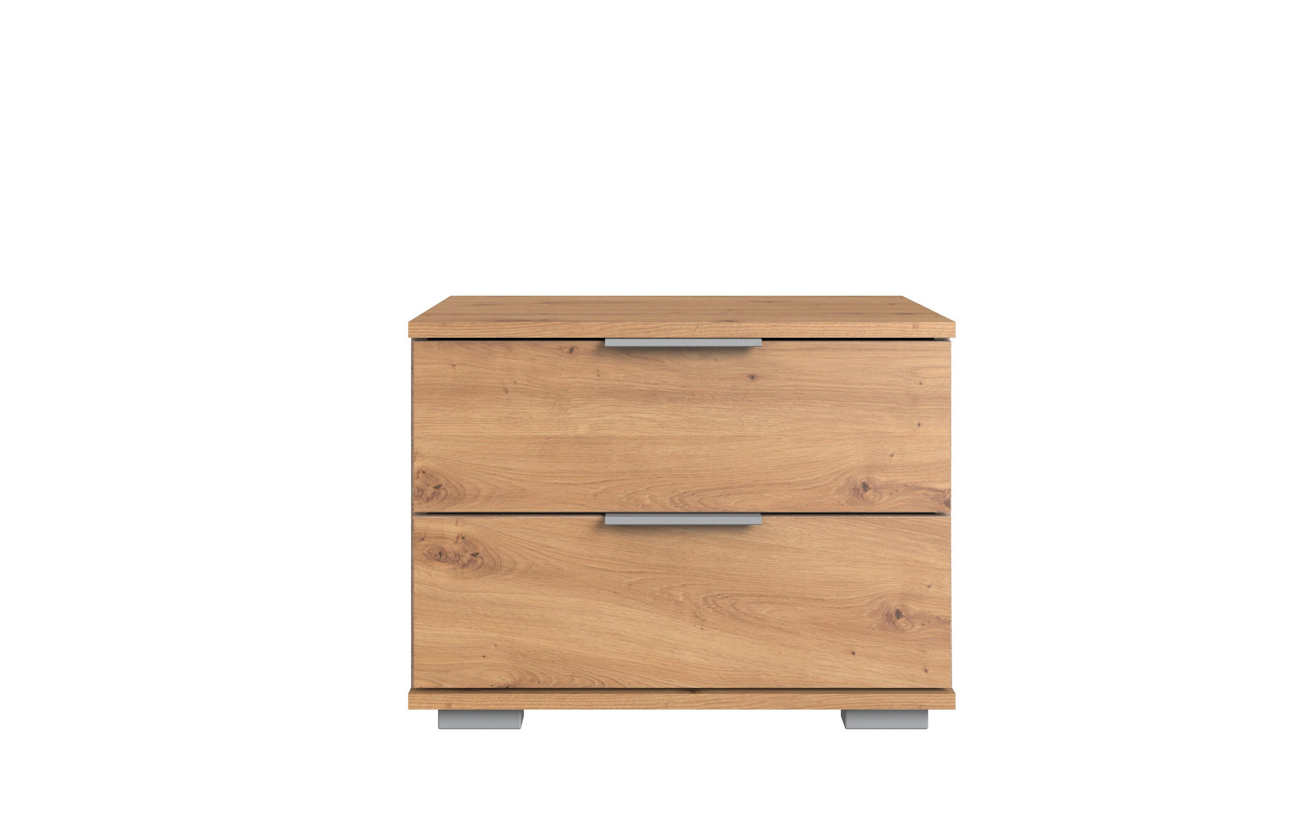 NOĆNI ORMARIĆ boje hrasta   - boje hrasta/boje aluminija, Moderno, drvni materijal/metal (52/40/38cm) - Carryhome