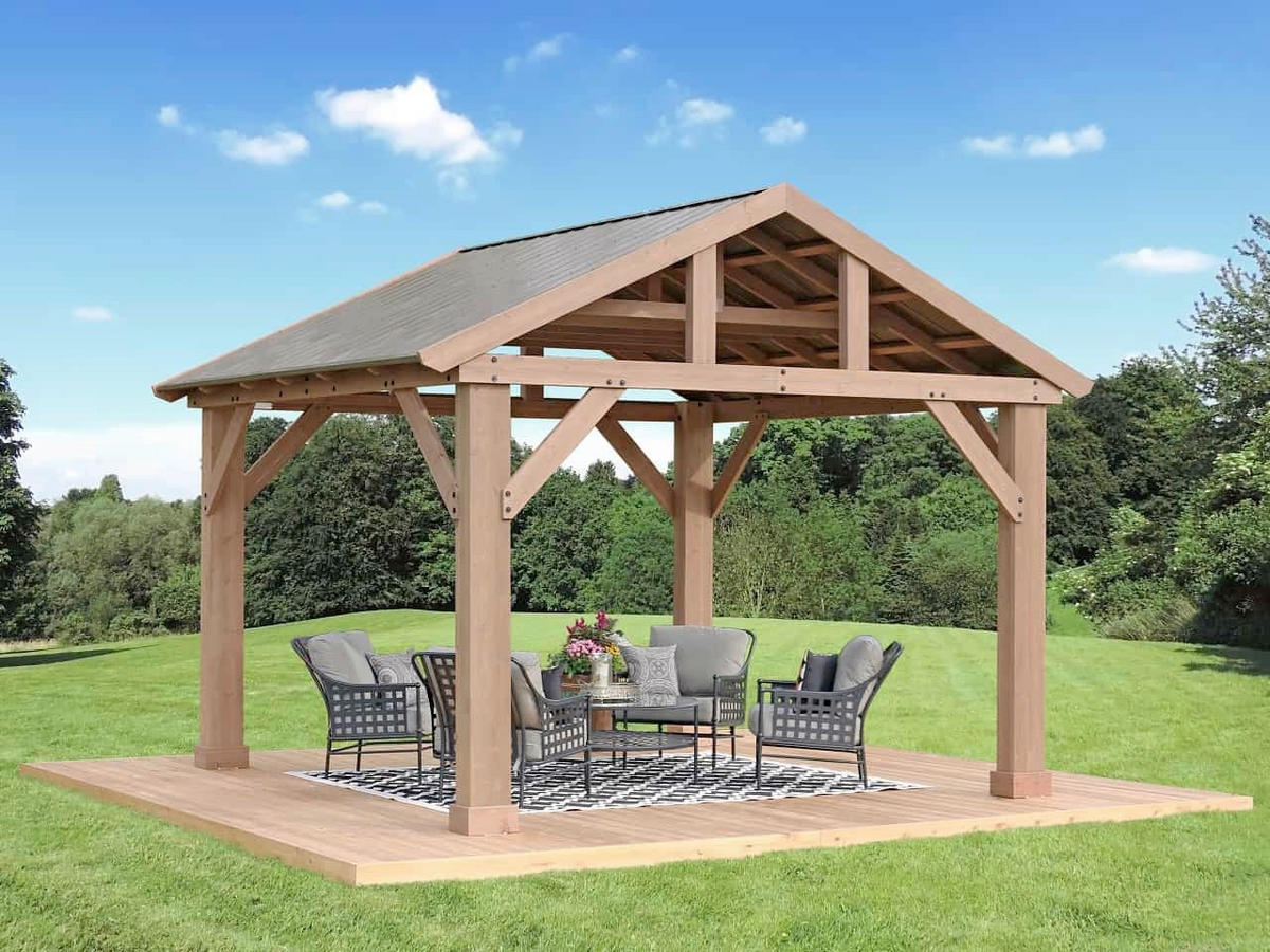 PAVILLON 366/330/427 cm   - Naturfarben, Basics, Holz/Metall (366/330/427cm)