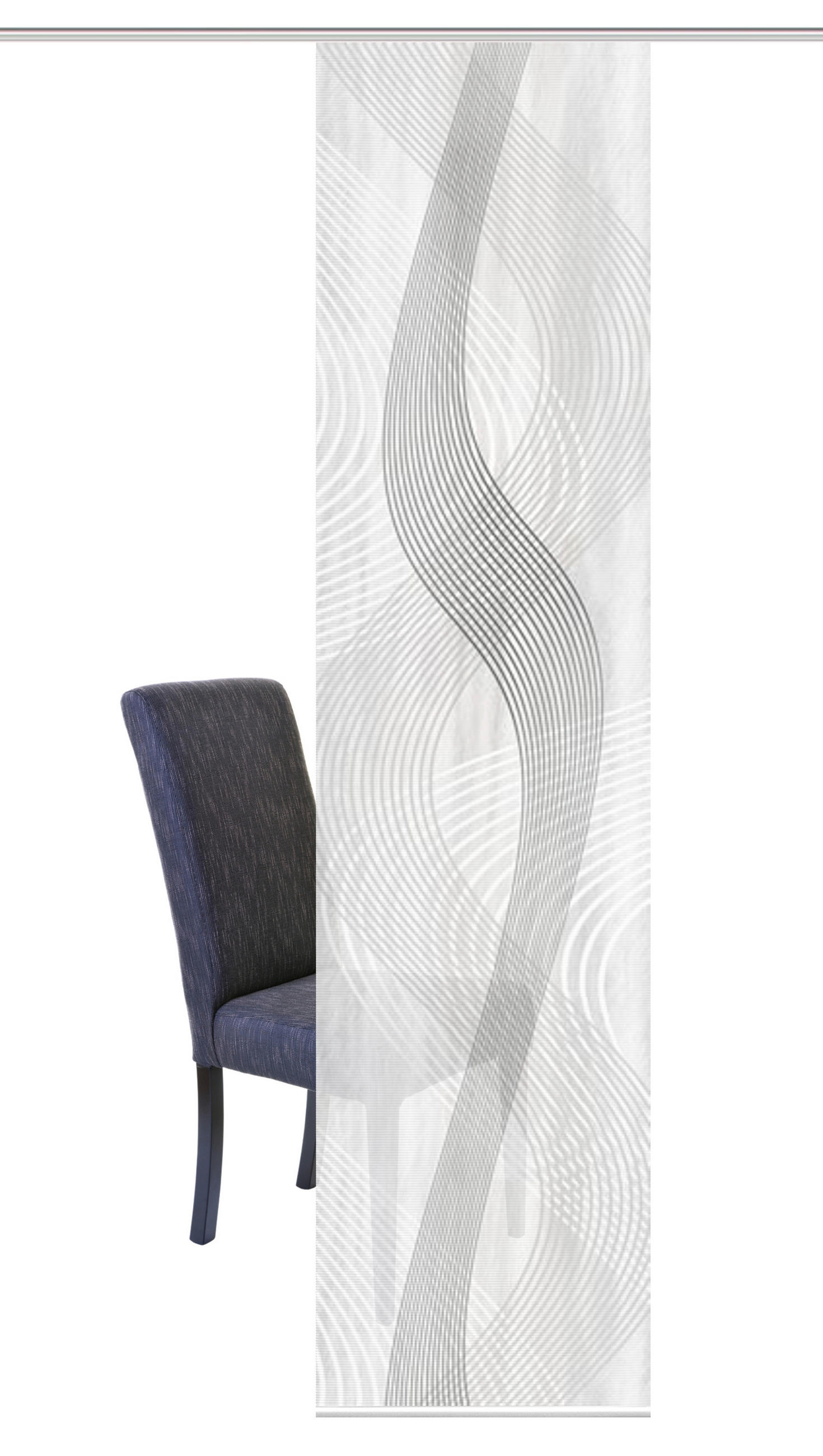 FLÄCHENVORHANG in Grau halbtransparent  - Grau, Design, Textil (60/260cm)