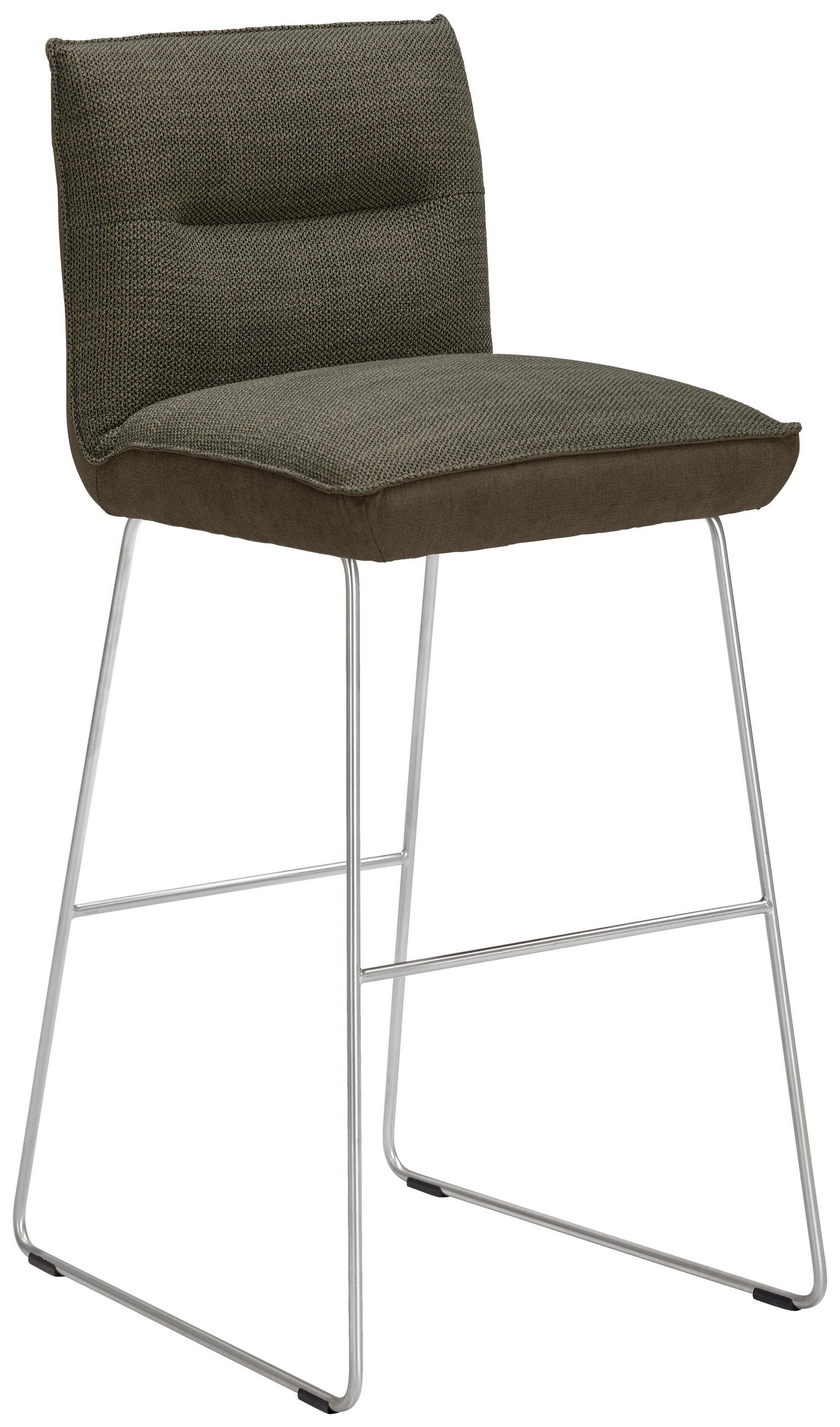 BARHOCKER in Metall, Textil Braun, Edelstahlfarben  - Edelstahlfarben/Braun, Design, Textil/Metall (51/107/59cm) - Dieter Knoll