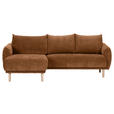 ECKSOFA Rostfarben Flachgewebe  - Rostfarben/Buchefarben, KONVENTIONELL, Holz/Textil (144/230cm) - Carryhome