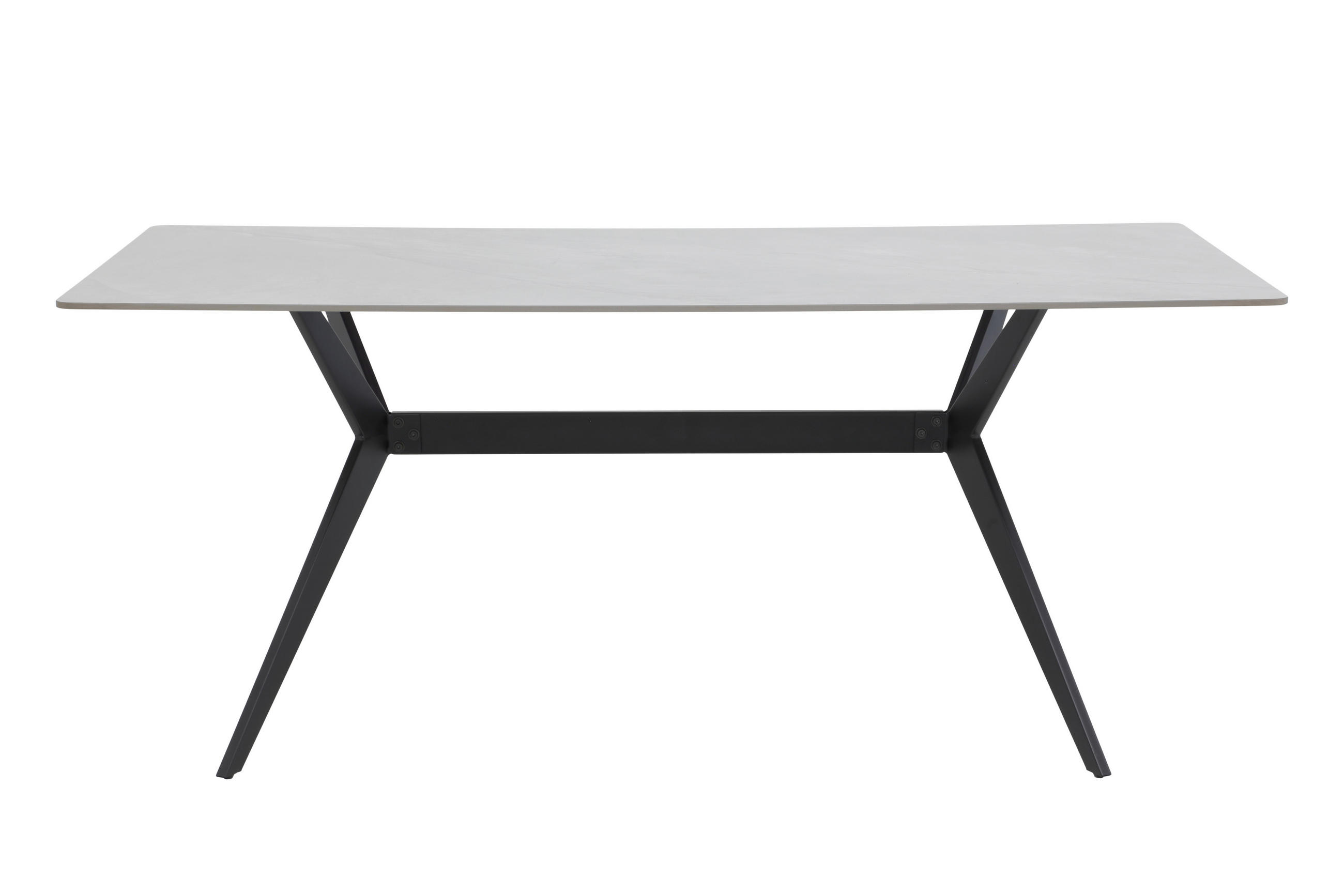 ESSTISCH 90/180/76 cm  Metall, Stein rechteckig Grau, Schwarz  - Schwarz/Grau, MODERN, Stein/Metall (90/180/76cm) - P & B