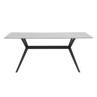 ESSTISCH 90/180/76 cm  Metall, Stein rechteckig Grau, Schwarz  - Schwarz/Grau, MODERN, Stein/Metall (90/180/76cm) - P & B