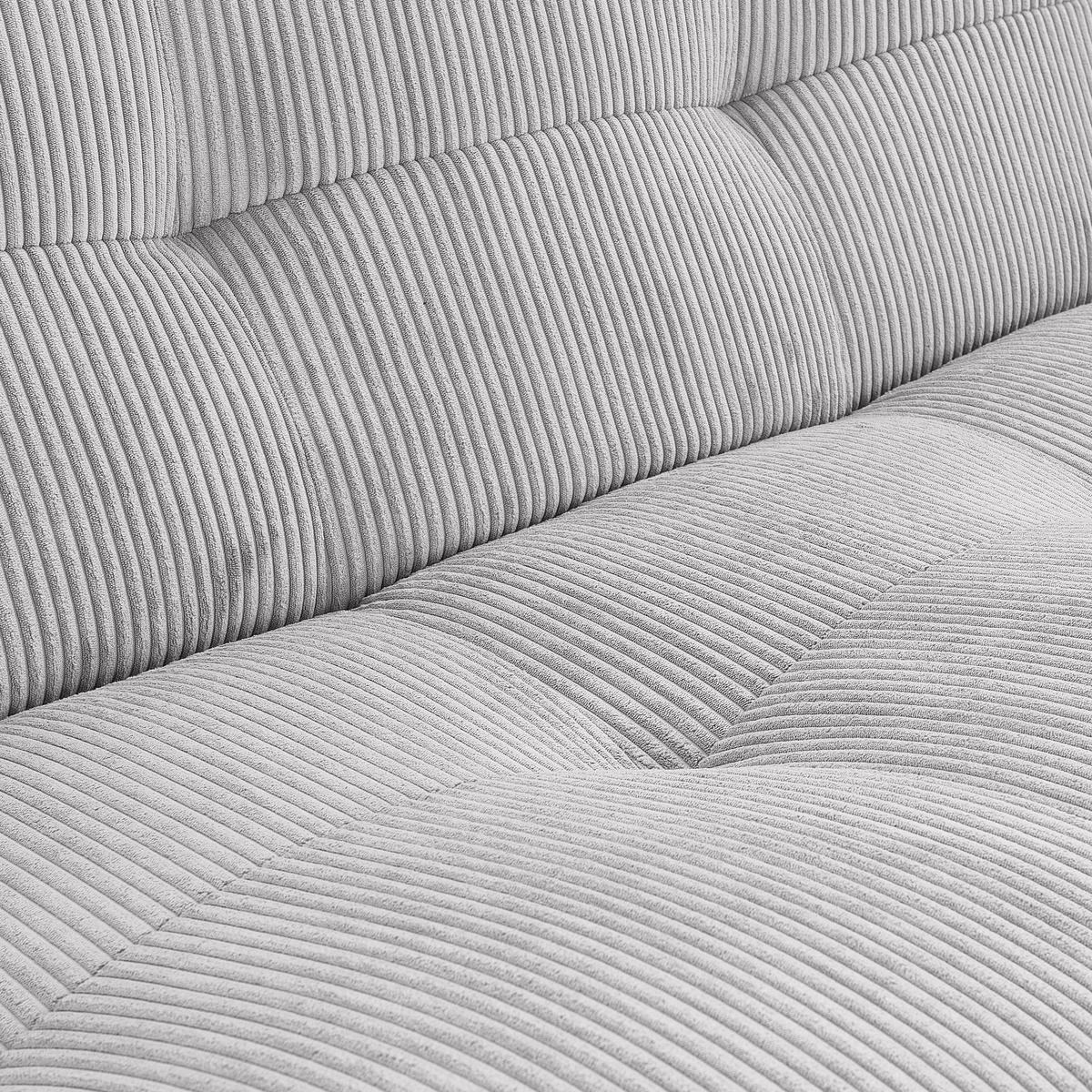 ECKSOFA in Cord, Lederlook Grau, Blaugrau  - Blaugrau/Grau, Trend, Textil (315/185cm) - Livetastic