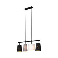 HÄNGLAMPA Shades 74/120 cm  - vit/svart, Trend, metall/textil (74/120cm)