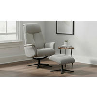 RELAXSESSELSET RELAVO Webstoff Hocker    - Schwarz/Grau, Design, Textil/Metall (72/109/86/111/81cm) - Livetastic