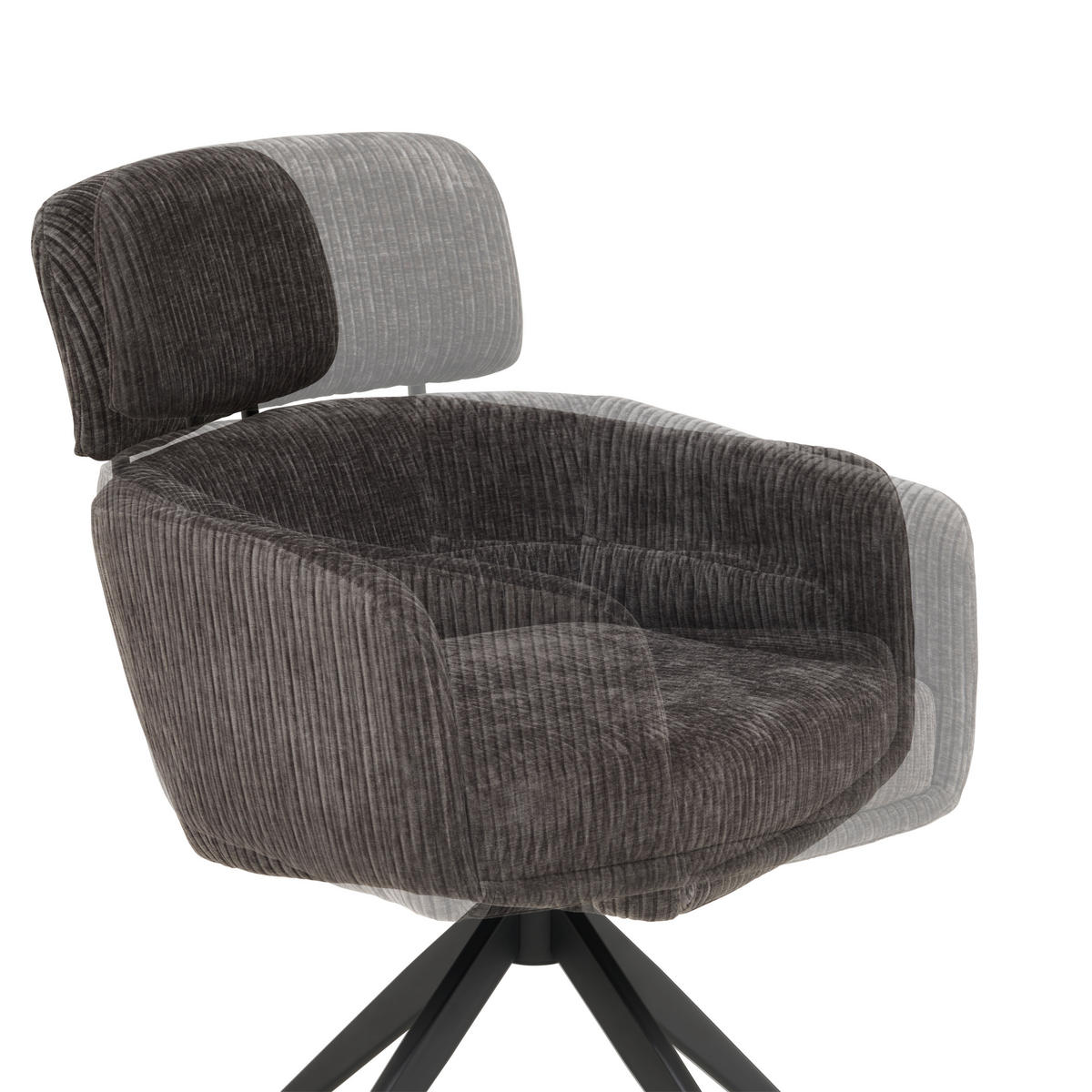 ARMLEHNSTUHL  in Eisen Cord  - Anthrazit/Naturfarben, KONVENTIONELL, Holz/Textil (60/87,5/68cm) - Livetastic