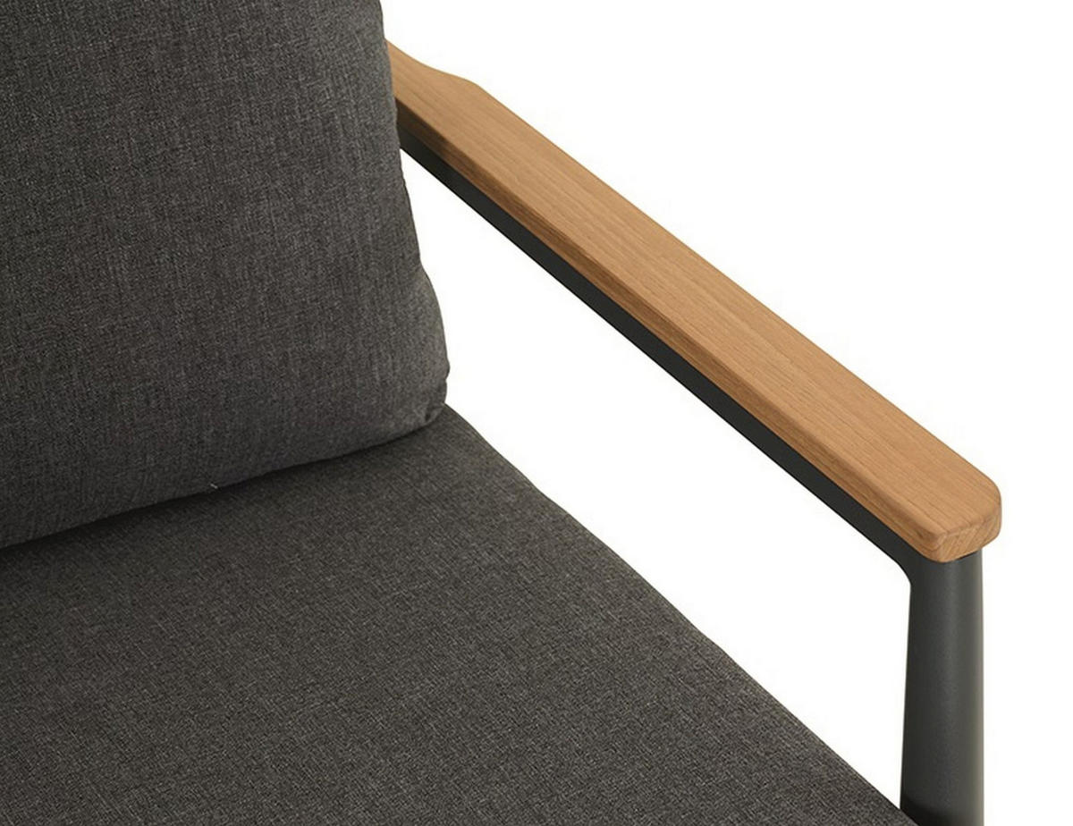 LOUNGEGARNITUR Teakholz Aluminium  - Anthrazit/Grau, Basics, Holz/Metall - Siena Garden