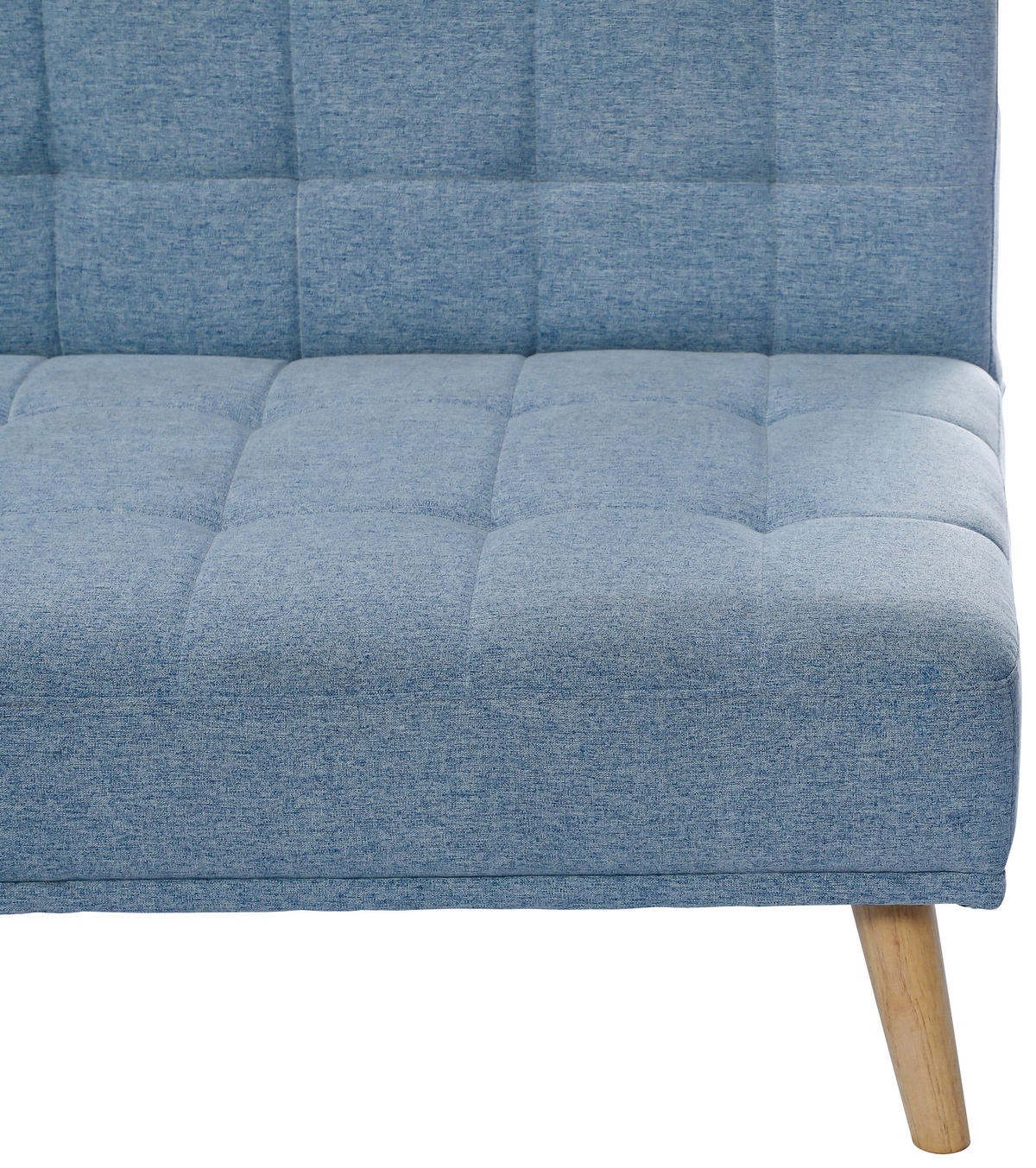 SCHLAFSOFA Leinenoptik Hellblau  - Schwarz/Naturfarben, Design, Holz/Kunststoff (179/81/85cm) - P & B