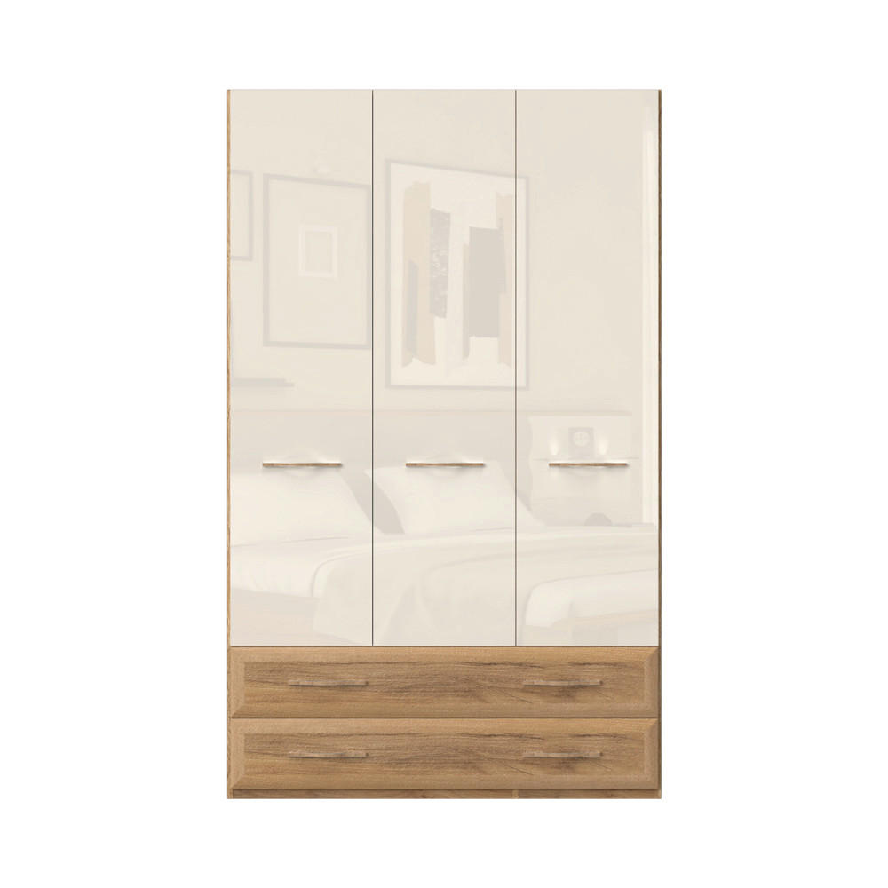 ORMAR SA KLASIČNIM VRATIMA bež  137/224/56 cm  - bež, Dizajnerski, metal/pločasti materijal (137/224/56cm)