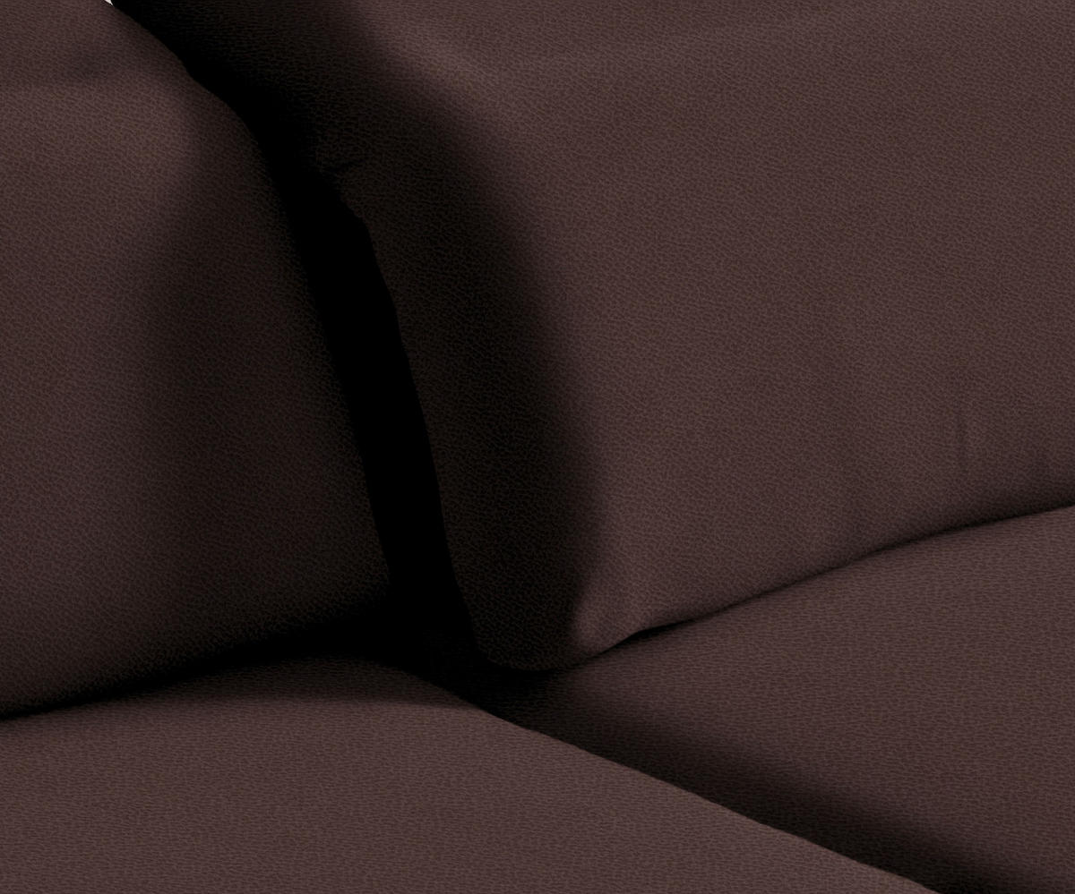 ECKSOFA in Flachgewebe Dunkelbraun  - Dunkelbraun/Schwarz, Design, Textil/Metall (289/180cm) - Stylife