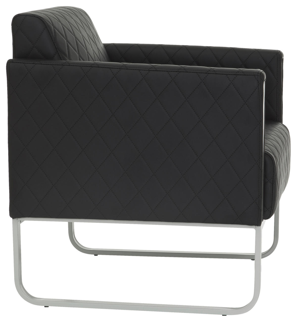 SESSEL Lederlook Schwarz, Hellgrau    - Hellgrau/Schwarz, MODERN, Textil/Metall (67/78/71cm) - MID.YOU