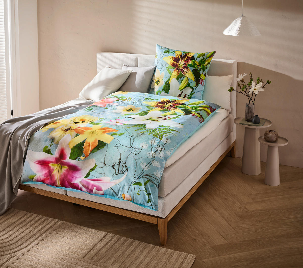 WENDEBETTWÄSCHE Satin 135/200 cm  - Blau, MODERN, Textil (135/200cm) - Bio:Vio