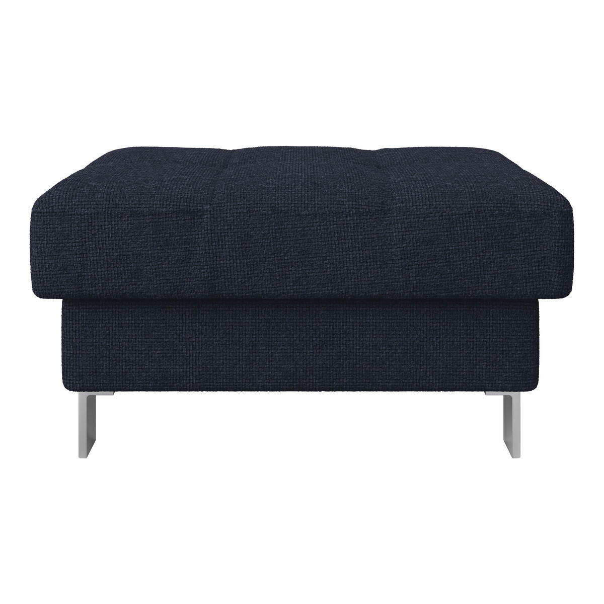 HOCKER Drell Dunkelblau  - Dunkelblau, MODERN, Textil/Metall (90/44/73cm) - MID.YOU