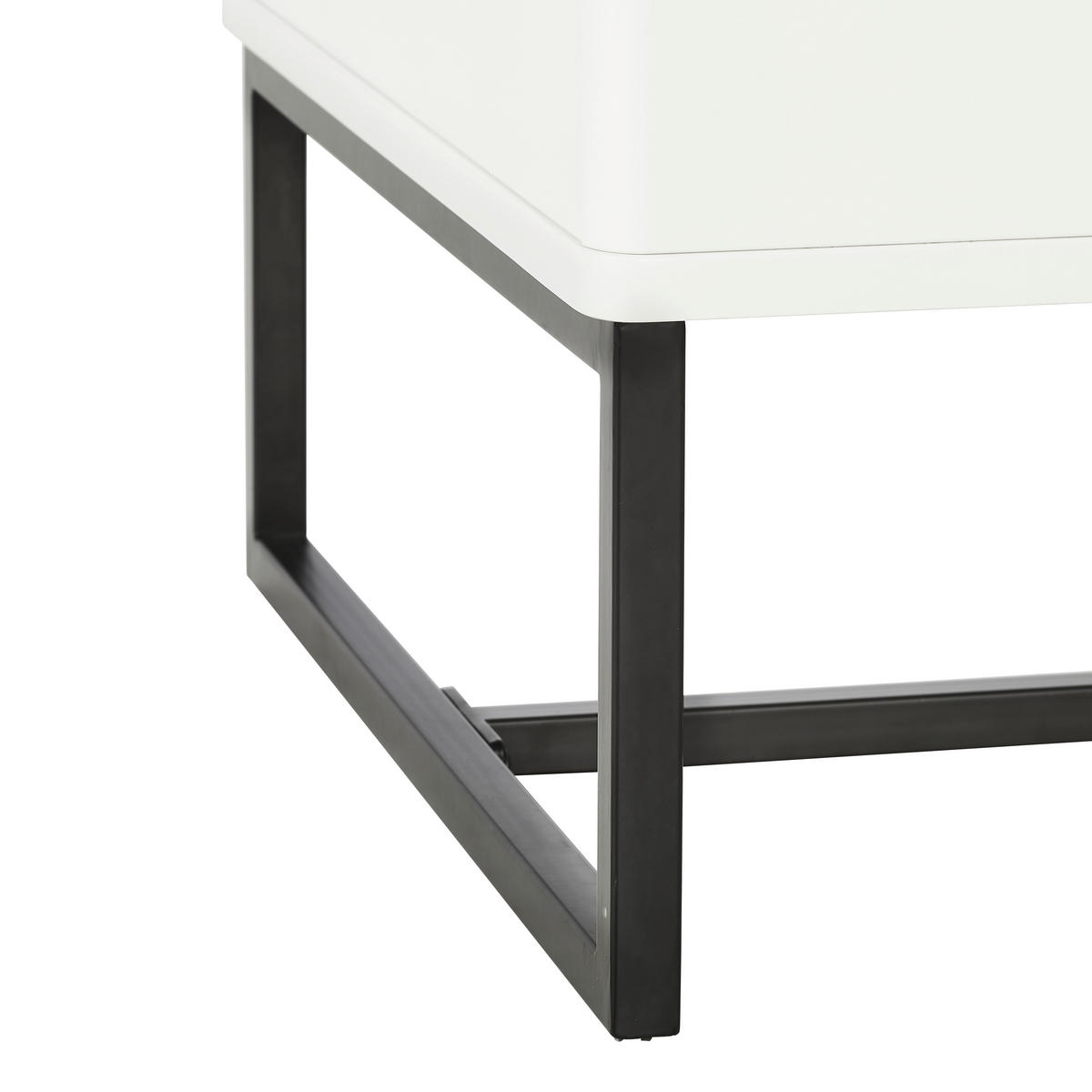 KLUBSKA MIZA, 70/40,5-65,5/60 cm črna, bela  - črna/bela, Design, kovina (70/40,5-65,5/60cm) - Livetastic