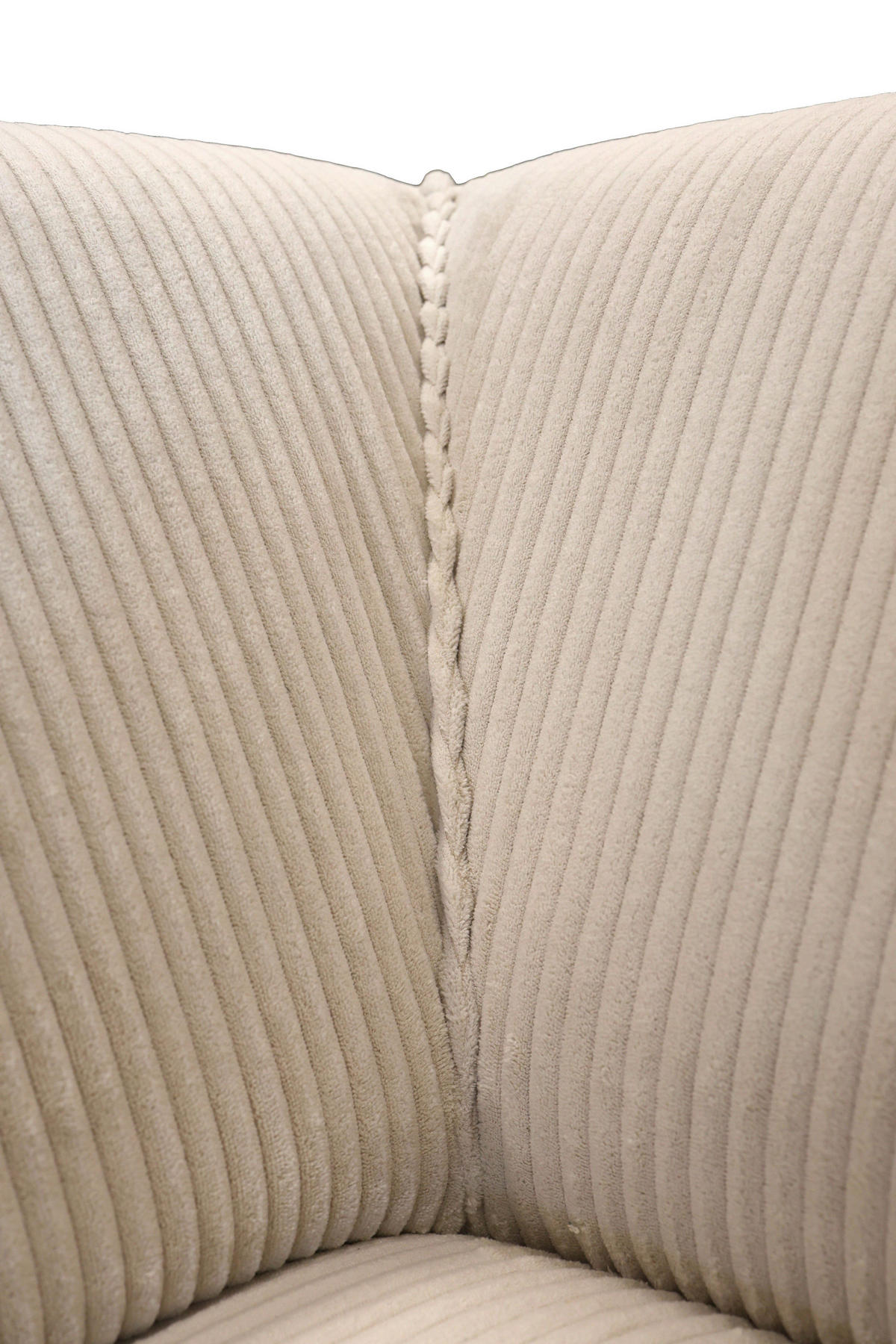 ECKSOFA ANTHONY Beige Cord  - Beige/Schwarz, Design, Kunststoff/Textil (163/275cm) - MID.YOU