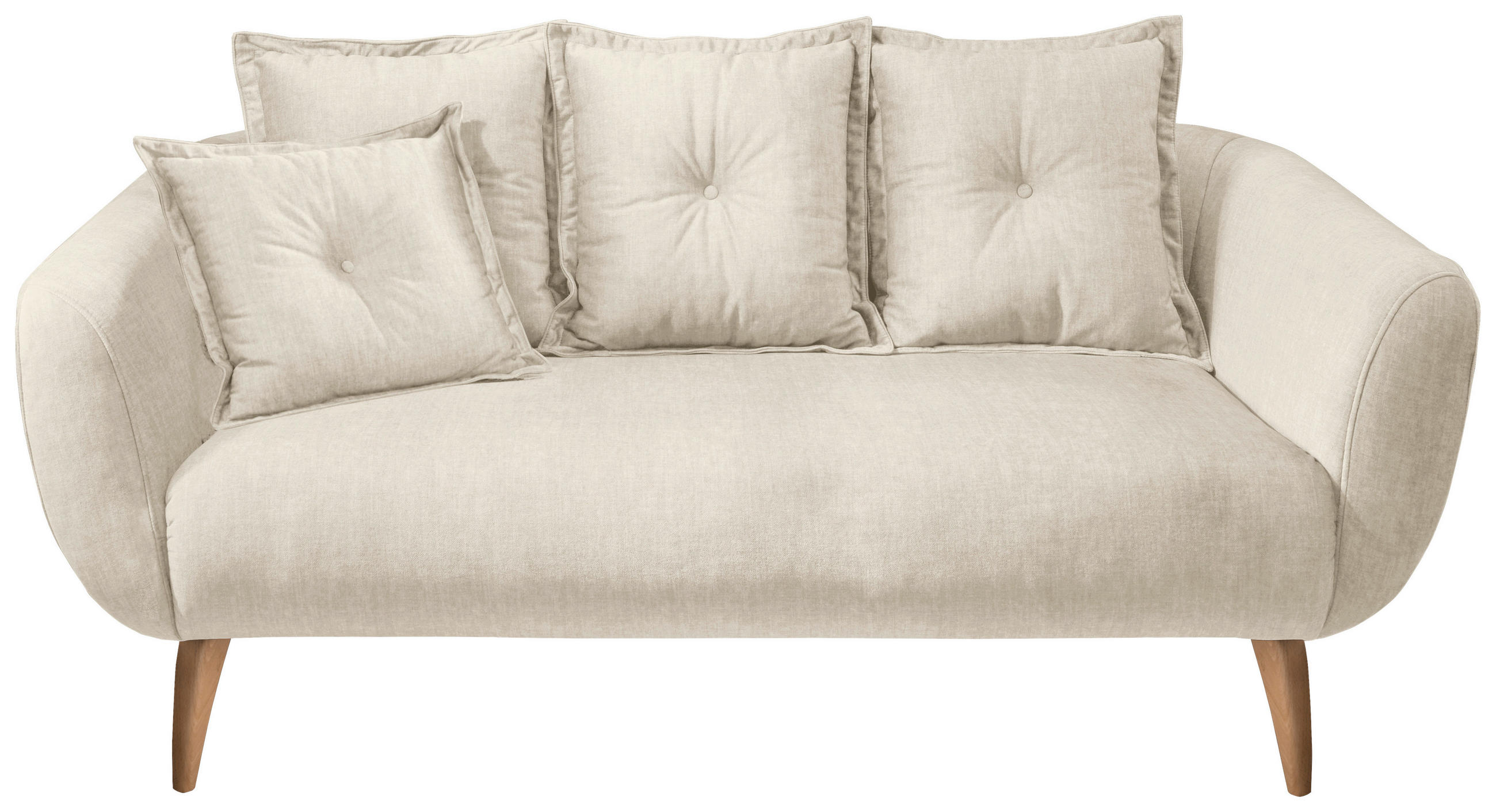 2,5-SITZER in Velours Buchefarben, Beige  - Beige/Buchefarben, MODERN, Holz/Textil (196/94/103cm) - Livetastic
