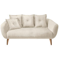 2,5-SITZER in Velours Beige, Buchefarben  - Beige/Buchefarben, Modern, Holz/Textil (196/94/103cm) - Livetastic