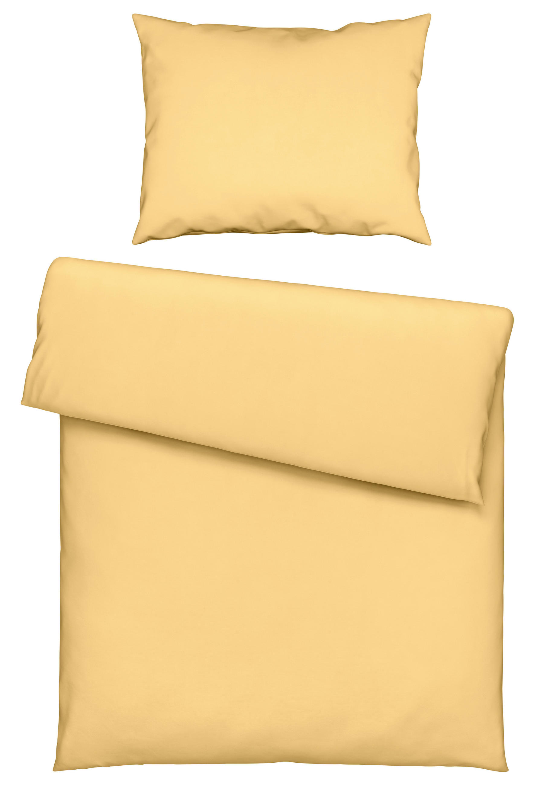 BETTWÄSCHE 2-teilig TANJA Satin 140/200 cm  - Gelb, Basics, Textil (140/200cm) - Novel