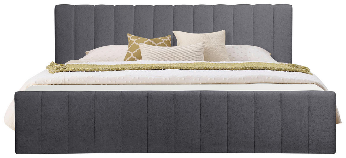 FAMILIENBETT - Anthrazit/Schwarz, Basics, Kunststoff/Textil (240/200cm) - Chameo