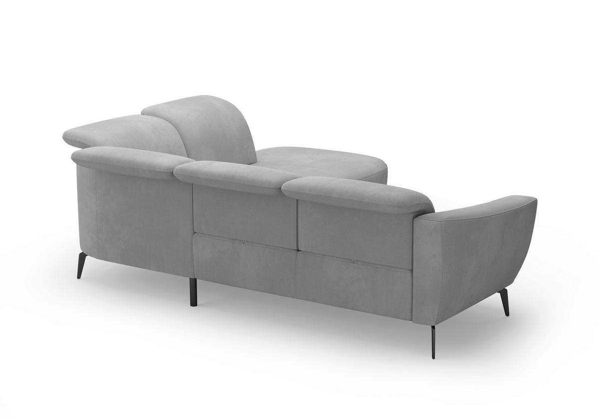 ECKSOFA in Flachgewebe Grau  300/267 cm  - Schwarz/Grau, KONVENTIONELL, Textil/Metall (300/267cm) - Sit & More
