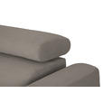 ECKSOFA Graubraun Feincord  - Graubraun/Schwarz, Design, Textil/Metall (205/280cm) - Xora