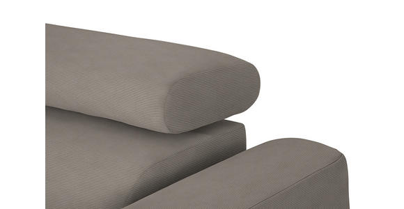 ECKSOFA Graubraun Feincord - Graubraun/Schwarz, Design, Textil/Metall (205/280cm) - Xora