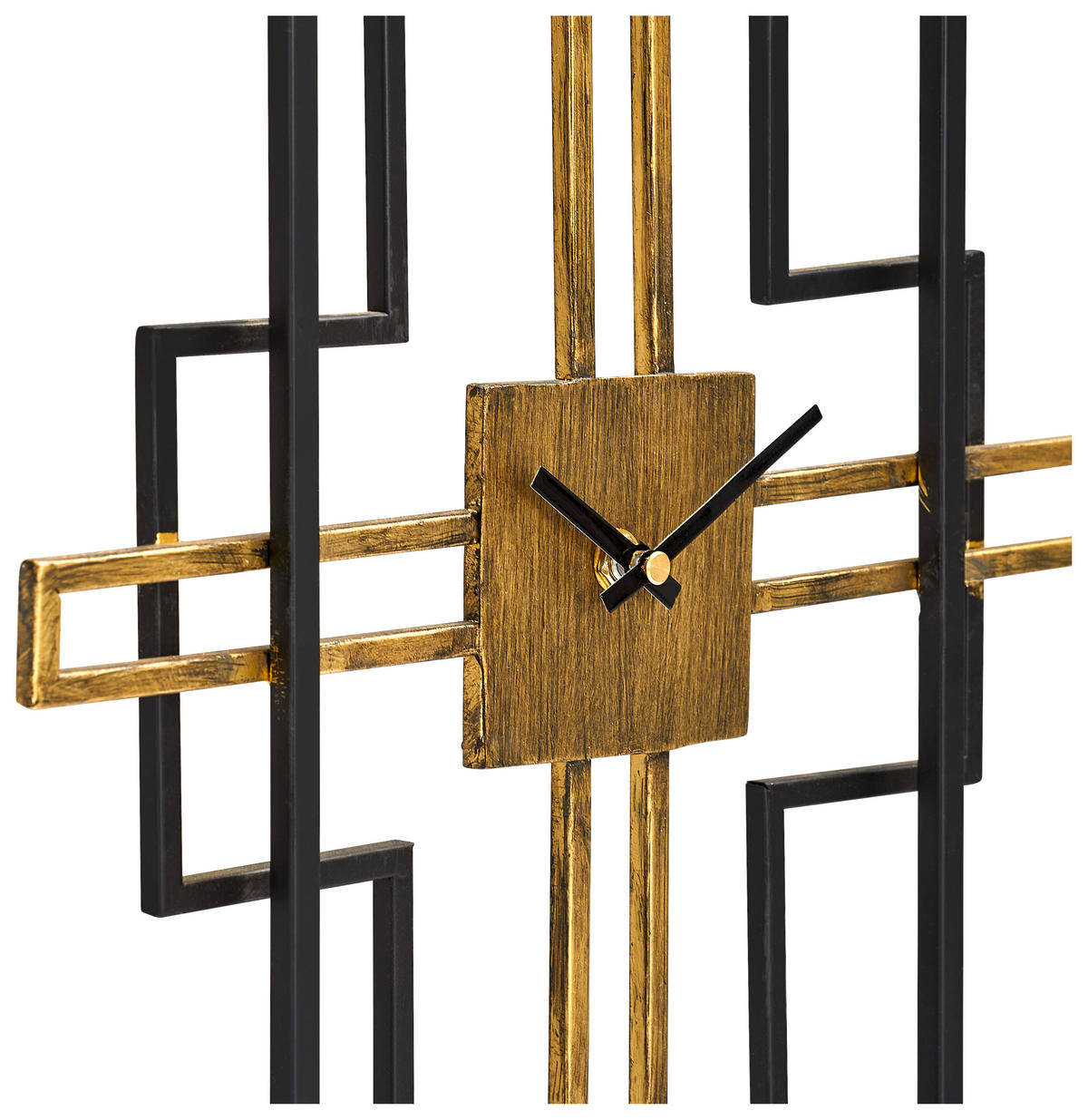 TISCHUHR  Schwarz, Goldfarben  - Goldfarben/Schwarz, Trend, Metall (32/49,5/11cm) - Ambia Home