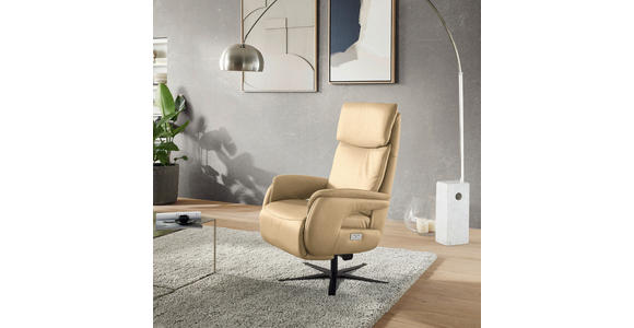 RELAXSESSEL in Textil Beige  - Beige/Schwarz, Design, Textil/Metall (70/117/85cm) - Dieter Knoll