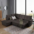 ECKSOFA in Bouclé Dunkelbraun  - Dunkelbraun/Schwarz, Design, Textil/Metall (220/250cm) - Xora