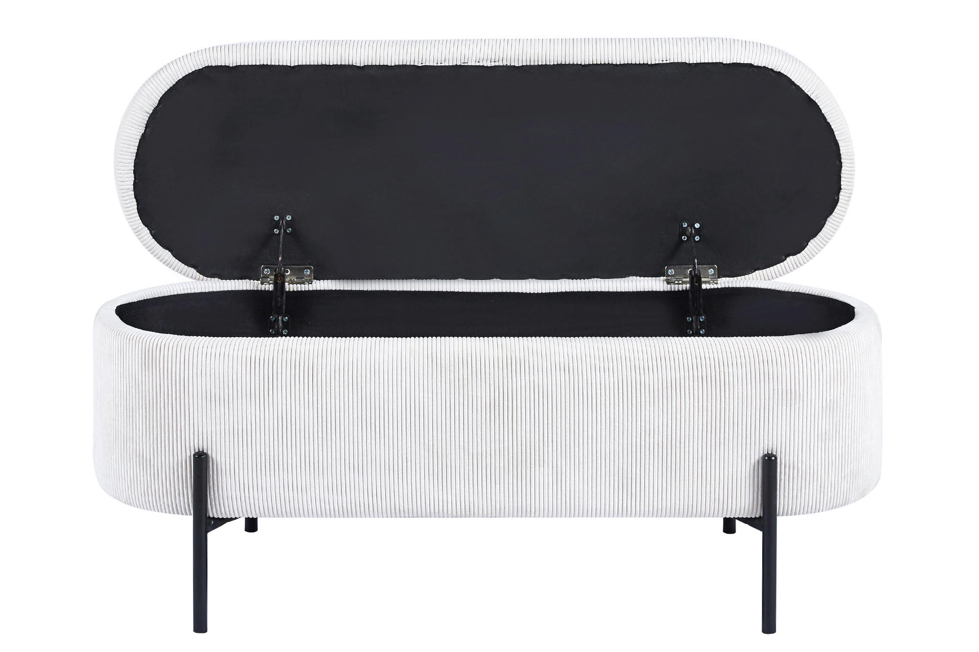 BETTBANK 110/44/40 cm   - Beige/Schwarz, MODERN, Textil/Metall (110/44/40cm) - Livetastic